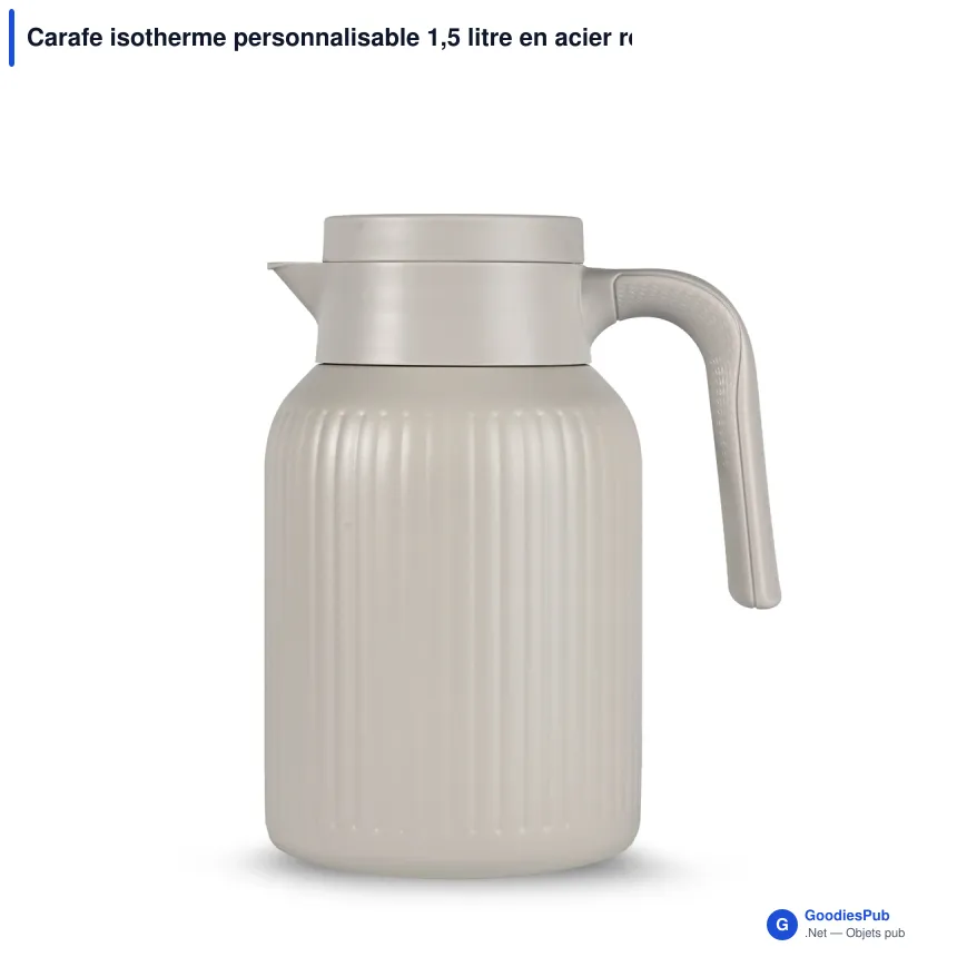 Carafe isotherme personnalisable 1,5 litre en acier recyclé avec logo - Sagaform Trine - Image 2