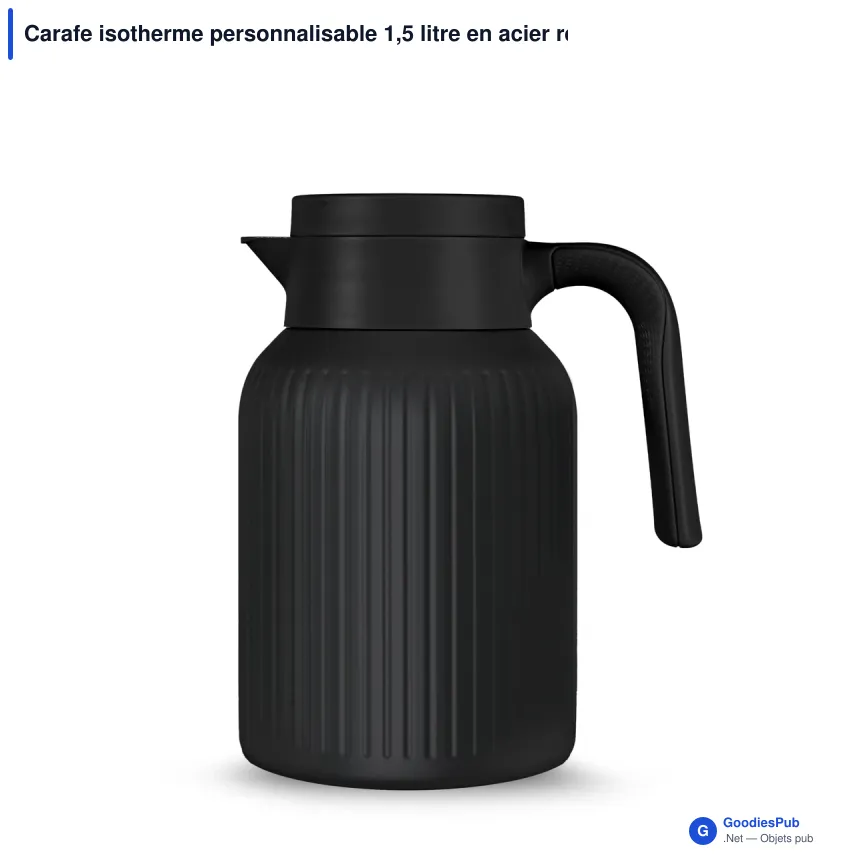 Carafe isotherme personnalisable 1,5 litre en acier recyclé avec logo - Sagaform Trine - Image 3
