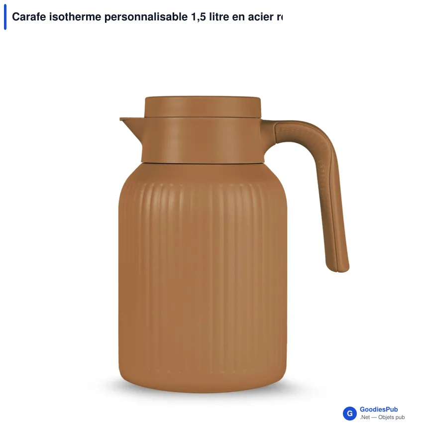 Carafe isotherme personnalisable 1,5 litre en acier recyclé avec logo - Sagaform Trine - Image 4