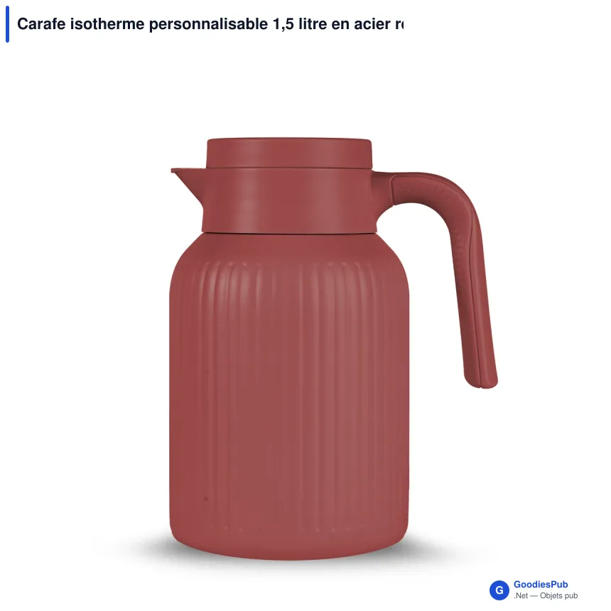 Carafe isotherme personnalisable 1,5 litre en acier recyclé avec logo - Sagaform Trine - Image 5