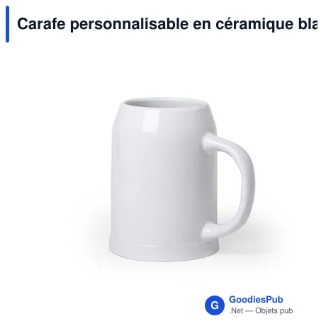 Carafe personnalisable en céramique blanche avec logo - Tilton