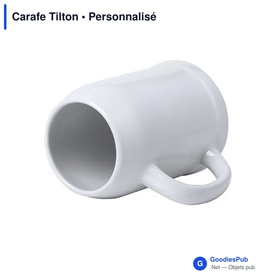 Carafe personnalisable en céramique blanche avec logo - Tilton - Image 4