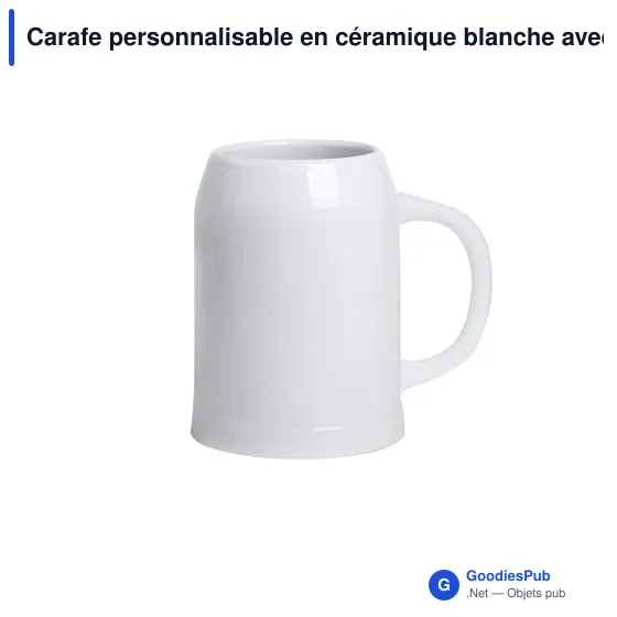 Carafe personnalisable en céramique blanche avec logo - Tilton - Image 5