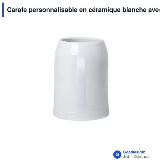 Carafe personnalisable en céramique blanche avec logo - Tilton - Image 6