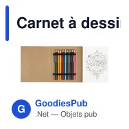 Carnet à dessins personnalisable Kora avec logo - Miniature 2