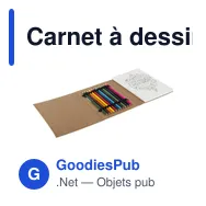 Carnet à dessins personnalisable Kora avec logo - Miniature 3