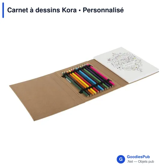 Carnet à dessins personnalisable Kora avec logo - Image 3