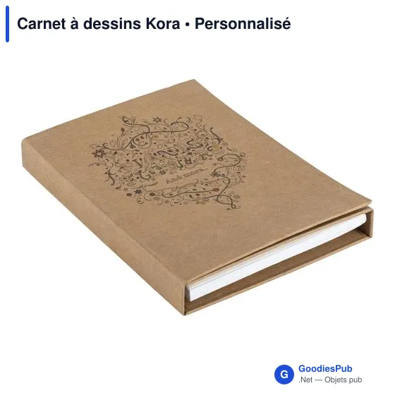 Carnet à dessins personnalisable Kora avec logo - Image 4