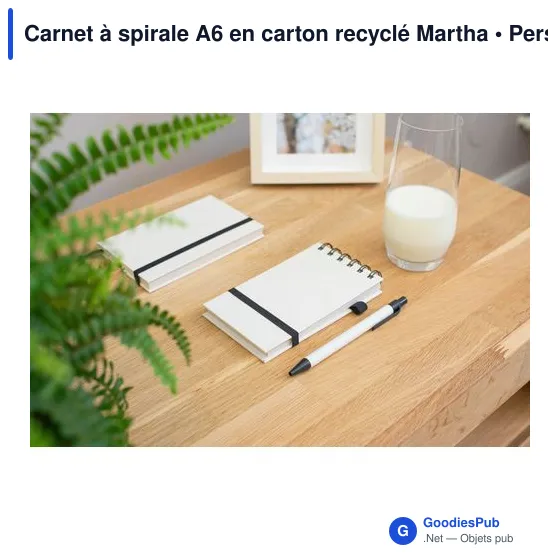 Carnet à spirale A6 personnalisable en carton recyclé - Marthaavec logo - Image 11