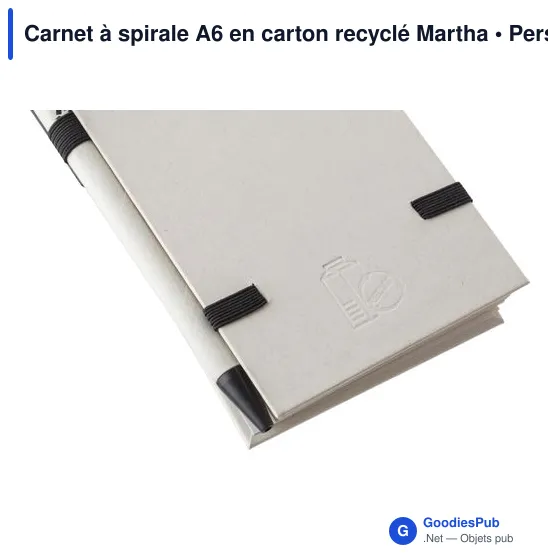Carnet à spirale A6 personnalisable en carton recyclé - Marthaavec logo - Image 9