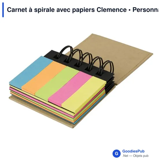 Carnet à spirale personnalisable avec logo - Clemence - Image 3