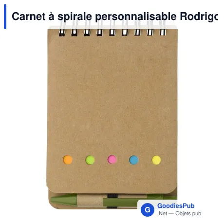 Carnet à spirale personnalisable Rodrigo avec logo