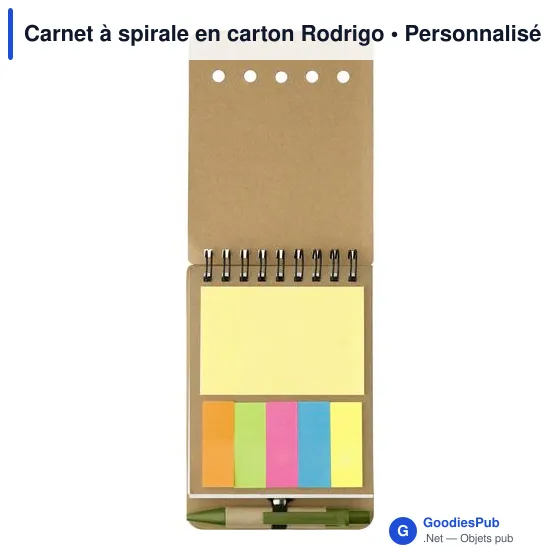 Carnet à spirale personnalisable Rodrigo avec logo - Image 2