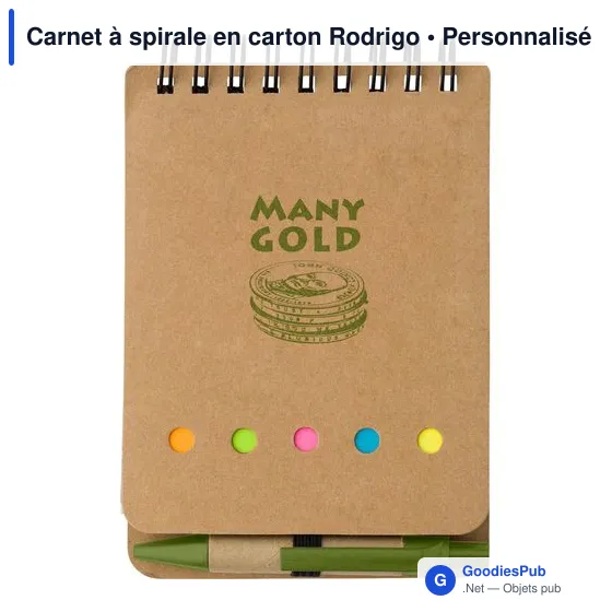 Carnet à spirale personnalisable Rodrigo avec logo - Image 4