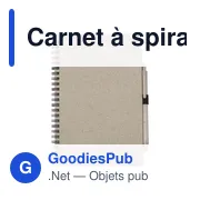 Carnet à spirale personnalisable en fibre de paille avec logo - Miniature 1