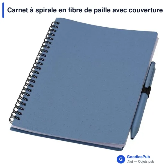 Carnet à spirale personnalisable en fibre de paille avec logo - Image 11
