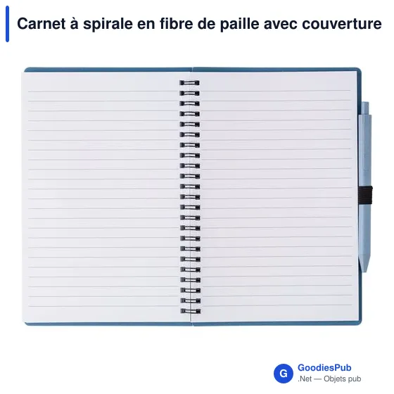 Carnet à spirale personnalisable en fibre de paille avec logo - Image 12