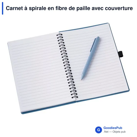Carnet à spirale personnalisable en fibre de paille avec logo - Image 4