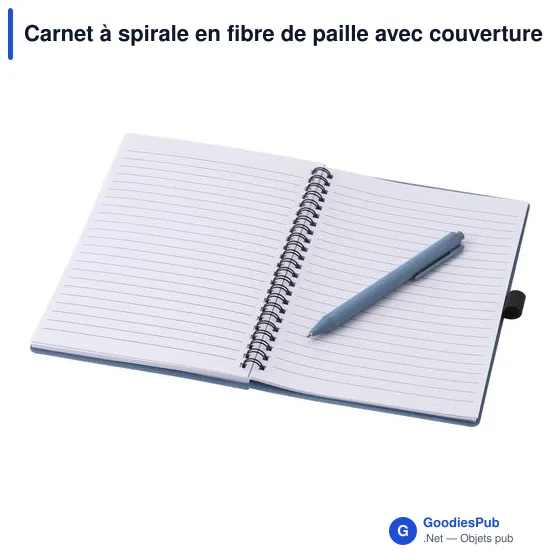 Carnet à spirale personnalisable en fibre de paille avec logo - Image 5