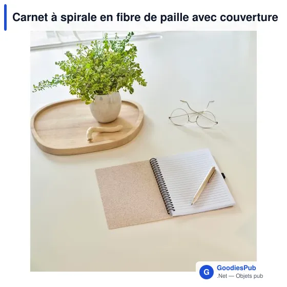 Carnet à spirale personnalisable en fibre de paille avec logo - Image 7
