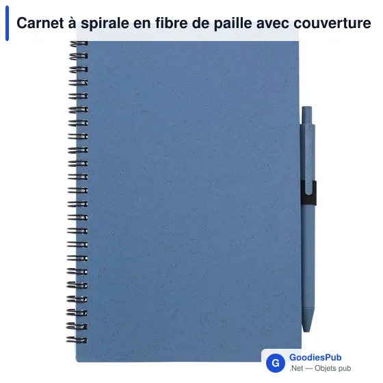 Carnet à spirale personnalisable en fibre de paille avec logo - Image 8