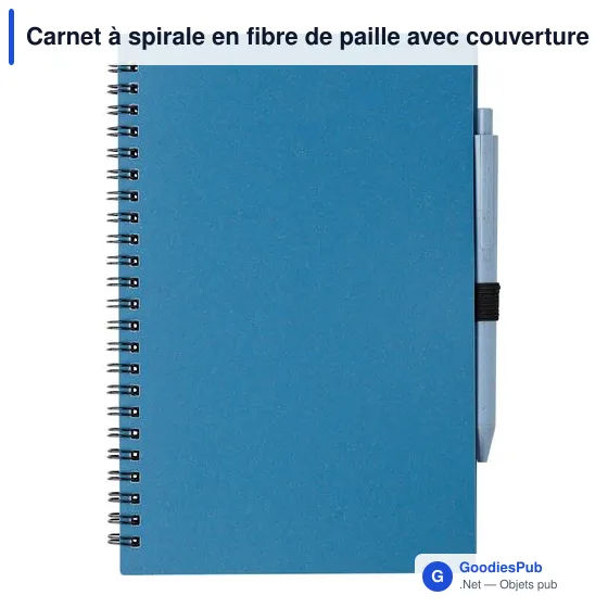 Carnet à spirale personnalisable en fibre de paille avec logo - Image 9
