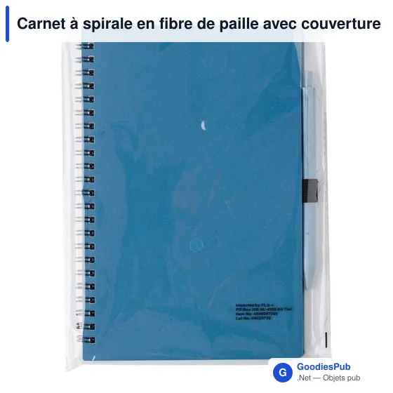 Carnet à spirale personnalisable en fibre de paille avec logo - Image 10