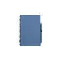 Variante bleu - Carnet à spirale personnalisable en fibre de paille avec logo