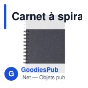 Carnet à spirale personnalisable en matériau recyclé avec logo - Miniature 1