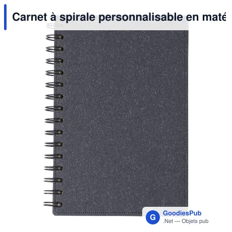 Carnet à spirale personnalisable en matériau recyclé avec logo