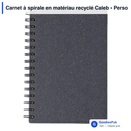 Carnet à spirale personnalisable en matériau recyclé avec logo - Image 1