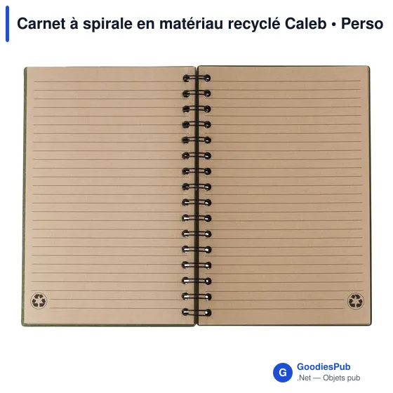 Carnet à spirale personnalisable en matériau recyclé avec logo - Image 12