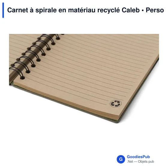 Carnet à spirale personnalisable en matériau recyclé avec logo - Image 7