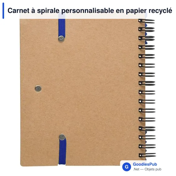 Carnet à spirale personnalisable en papier recyclé avec logo - Angela - Image 2