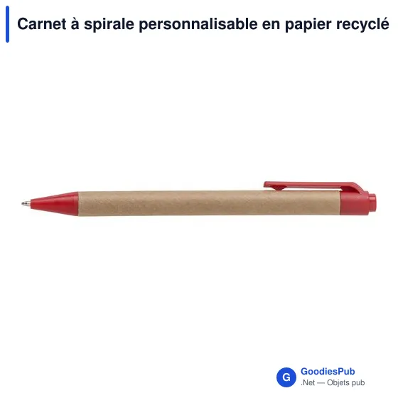 Carnet à spirale personnalisable en papier recyclé avec logo - Angela - Image 7