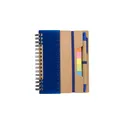 Variante bleu - Carnet à spirale personnalisable en papier recyclé avec logo - Angela