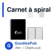 Carnet à spirale A5 personnalisable en carton laminé avec logo - Classique - Miniature 1