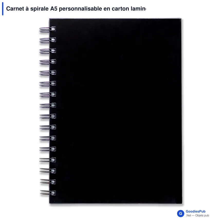 Carnet à spirale A5 personnalisable en carton laminé avec logo - Classique - Image 2