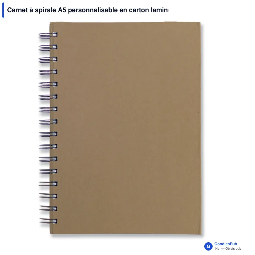Carnet à spirale A5 personnalisable en carton laminé avec logo - Classique - Image 3