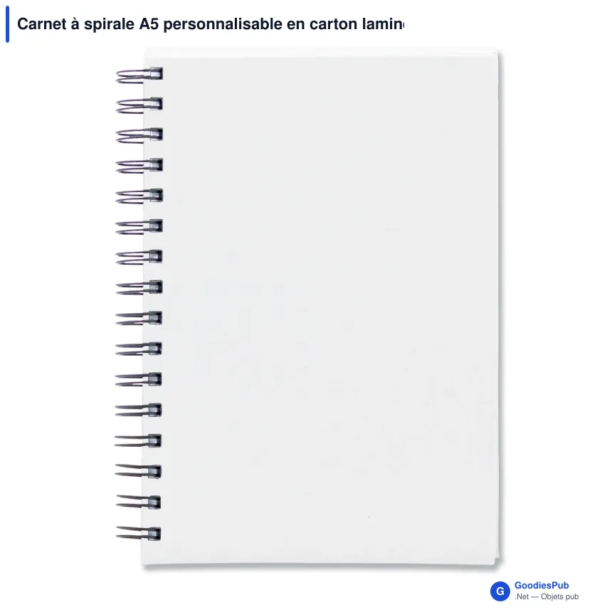 Carnet à spirale A5 personnalisable en carton laminé avec logo - Classique - Image 4