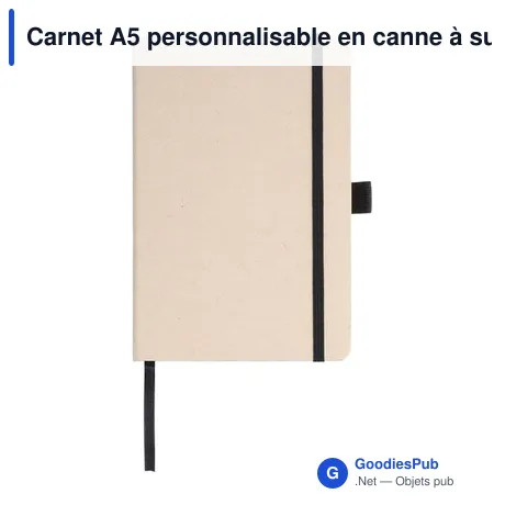Carnet A5 personnalisable en canne à sucre avec logo - Friedrich