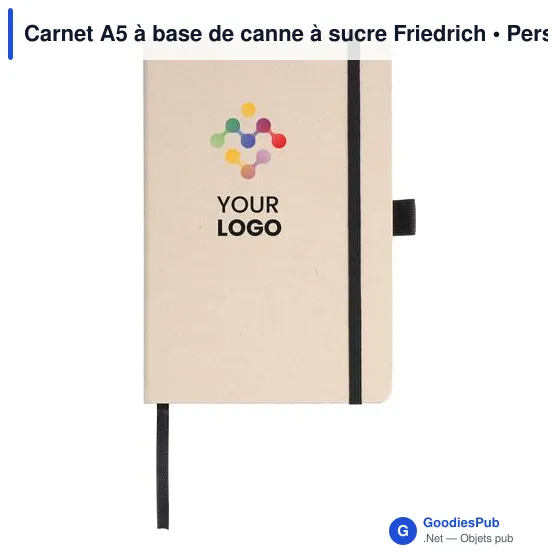 Carnet A5 personnalisable en canne à sucre avec logo - Friedrich - Image 3