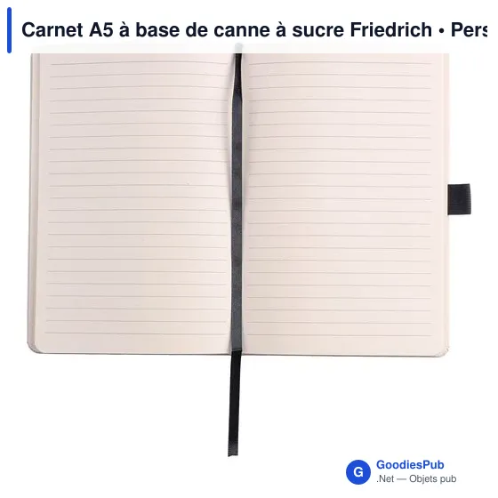 Carnet A5 personnalisable en canne à sucre avec logo - Friedrich - Image 5