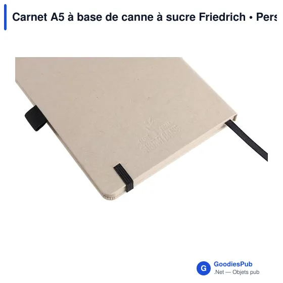 Carnet A5 personnalisable en canne à sucre avec logo - Friedrich - Image 8