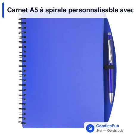 Carnet A5 à spirale personnalisable avec logo - Solana