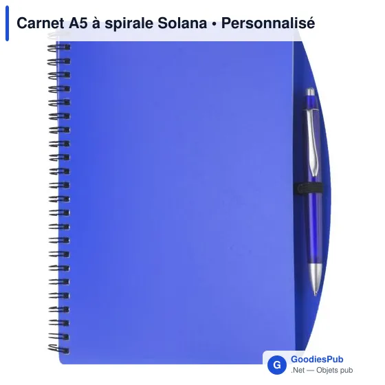 Carnet A5 à spirale personnalisable avec logo - Solana - Image 11