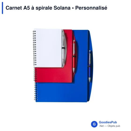 Carnet A5 à spirale personnalisable avec logo - Solana - Image 3