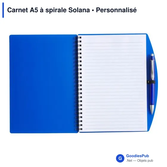 Carnet A5 à spirale personnalisable avec logo - Solana - Image 7