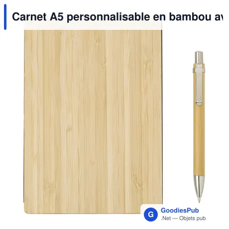 Carnet A5 personnalisable en bambou avec logo - modèle Jo