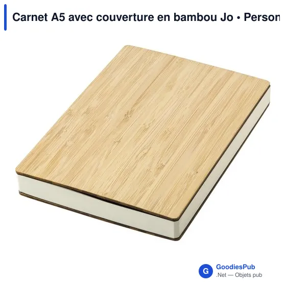 Carnet A5 personnalisable en bambou avec logo - modèle Jo - Image 2